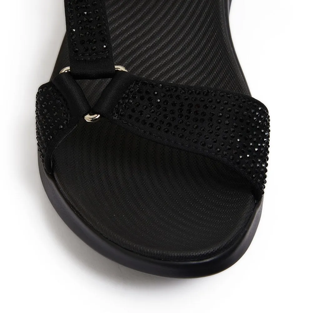 Naples Sandal in Black Diamante