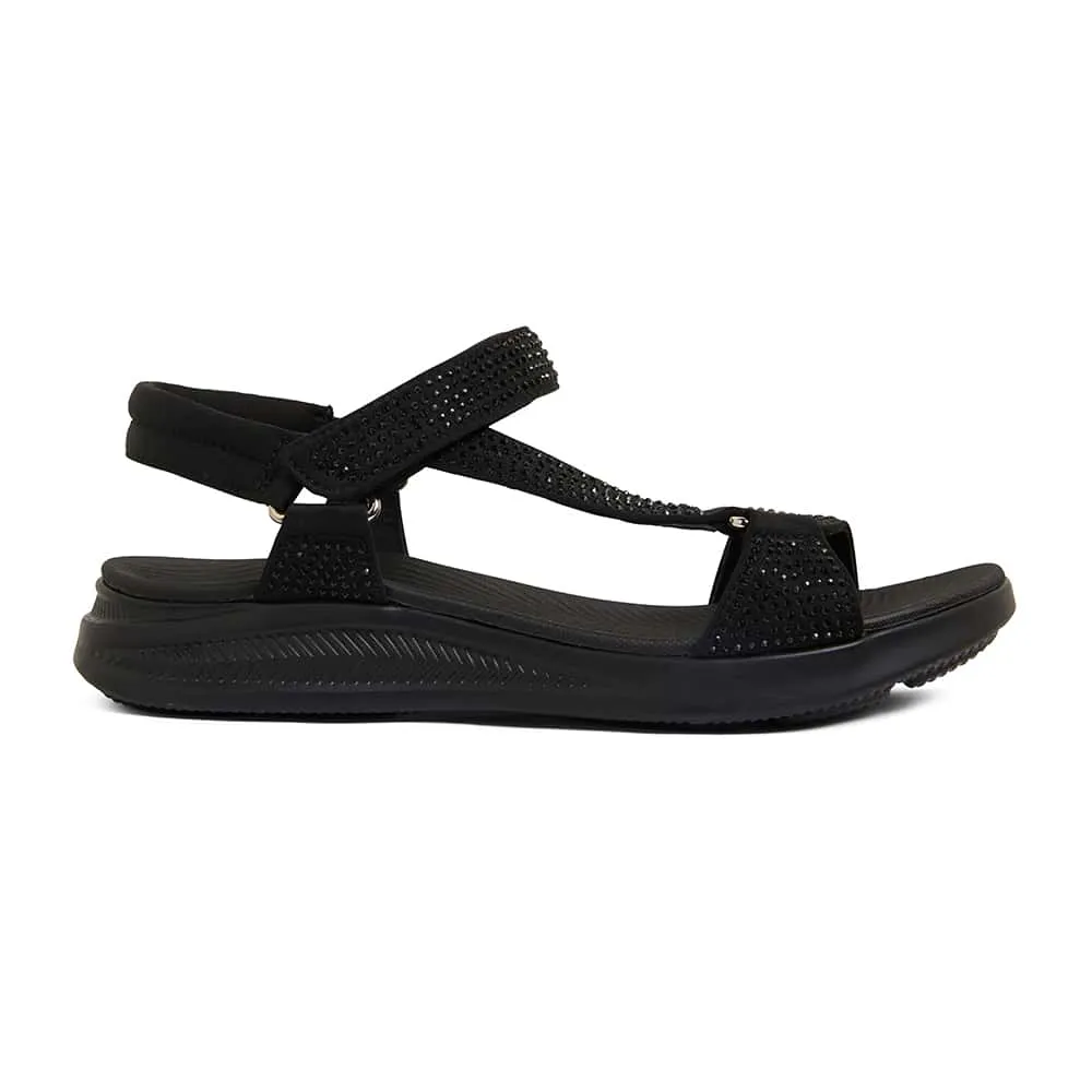 Naples Sandal in Black Diamante