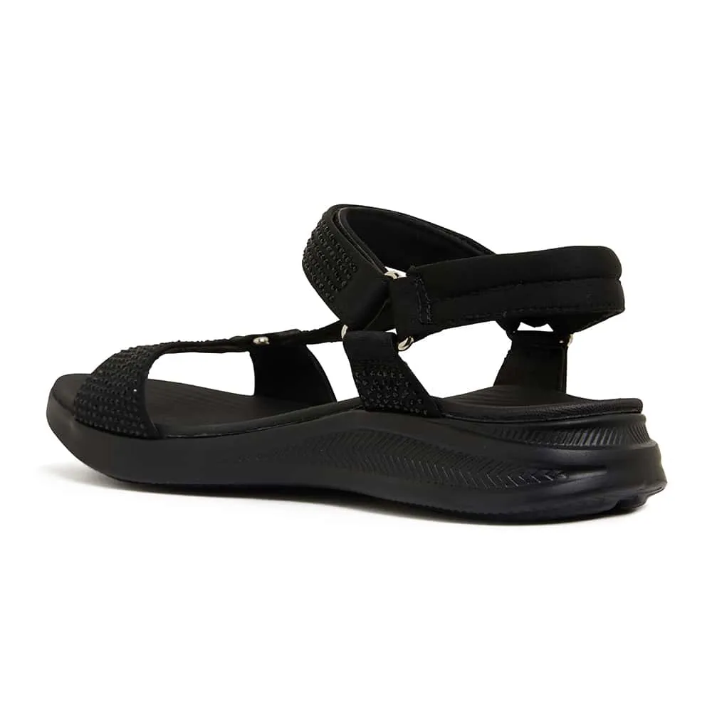 Naples Sandal in Black Diamante