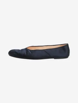 Navy satin ballet flats - size EU 40