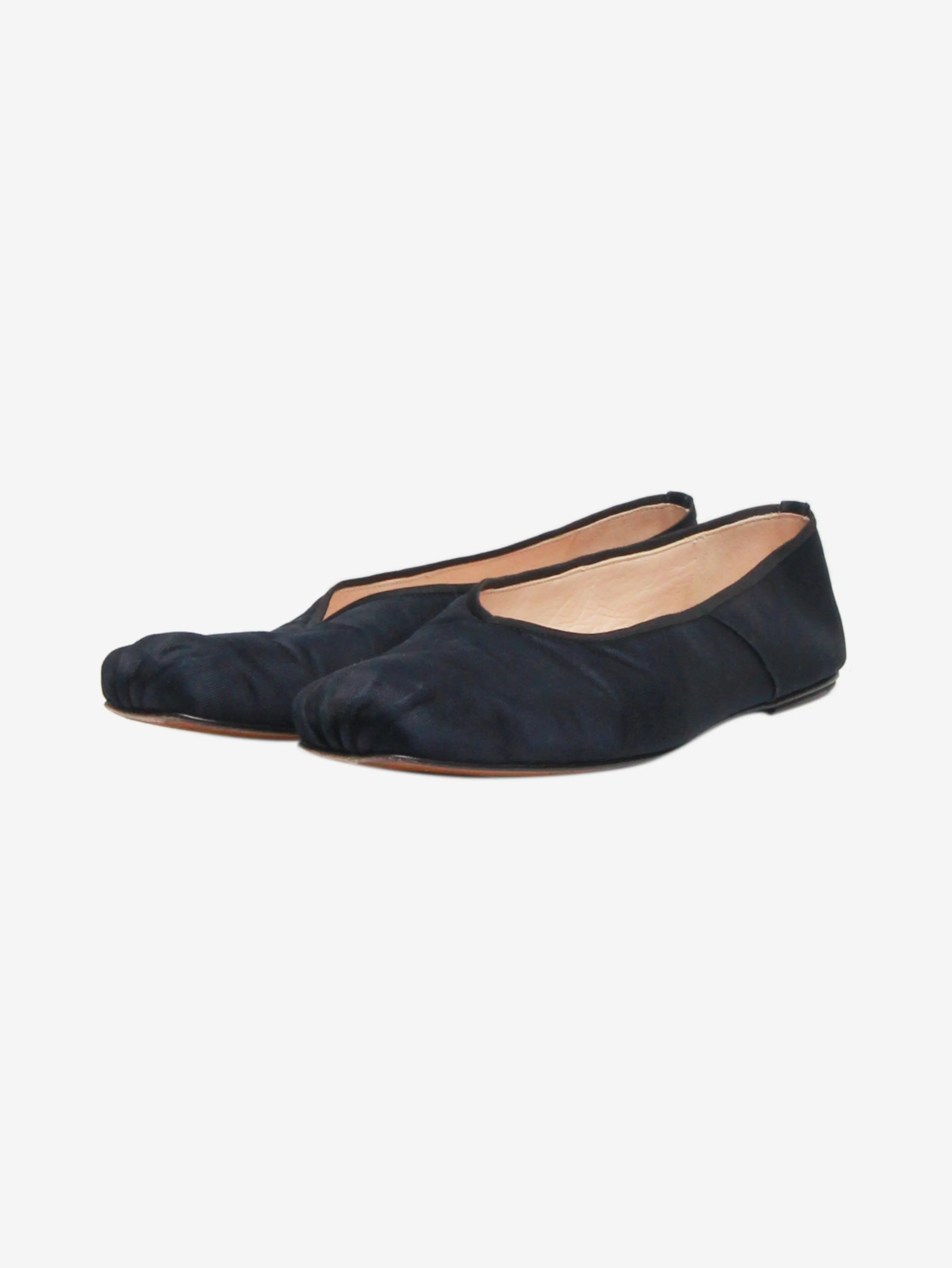 Navy satin ballet flats - size EU 40