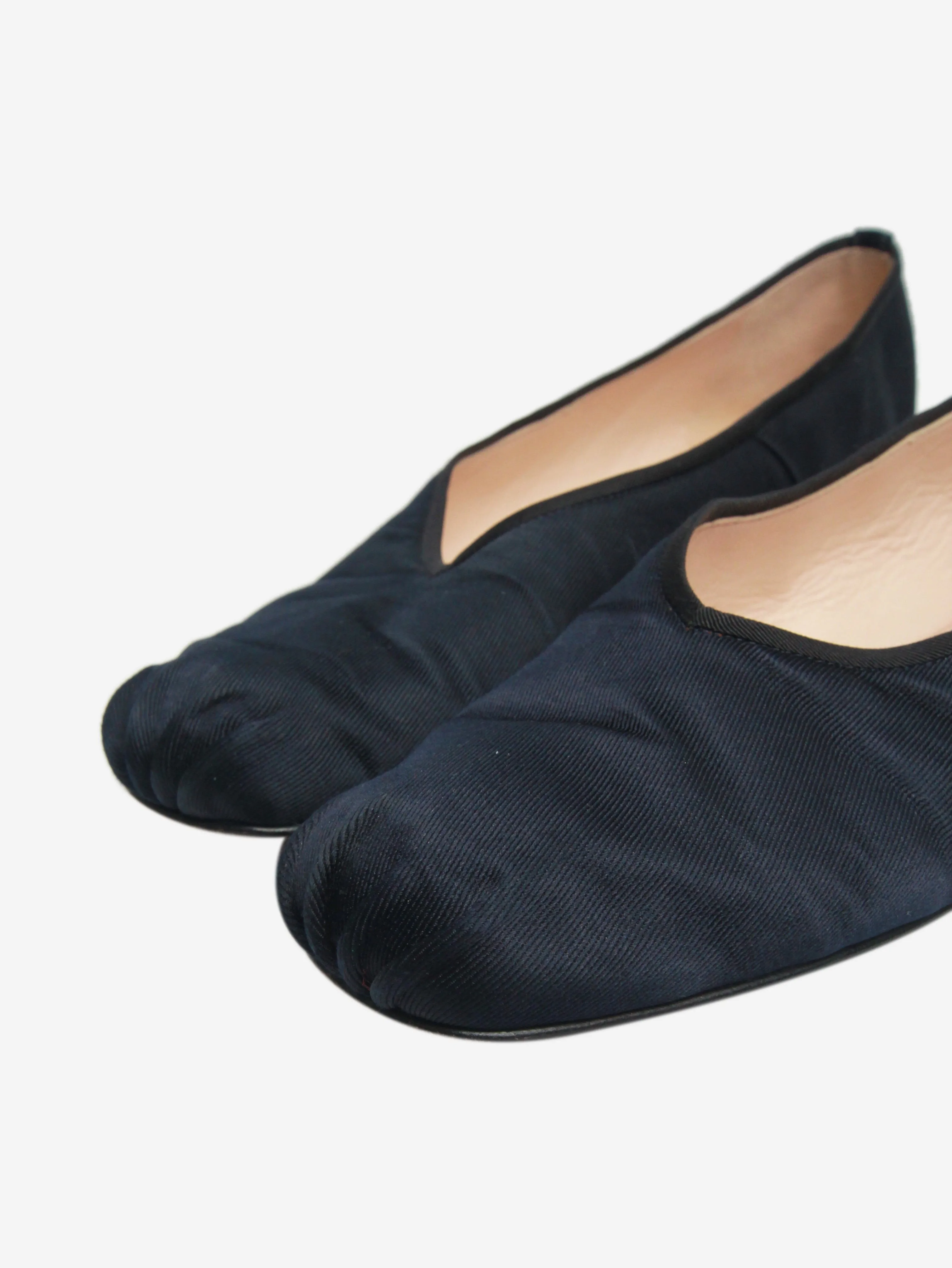 Navy satin ballet flats - size EU 40