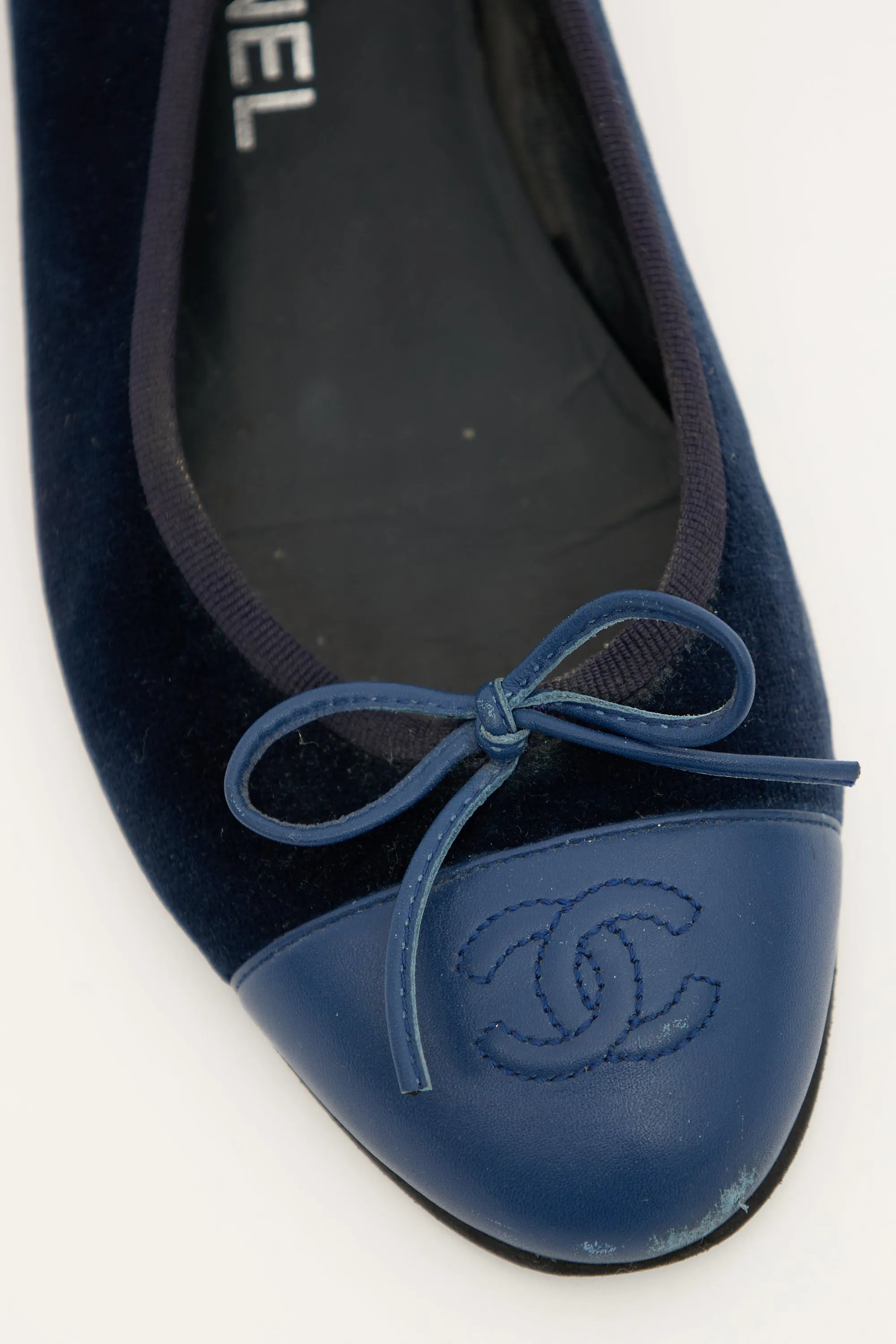 Navy Velvet CC Ballet Flat