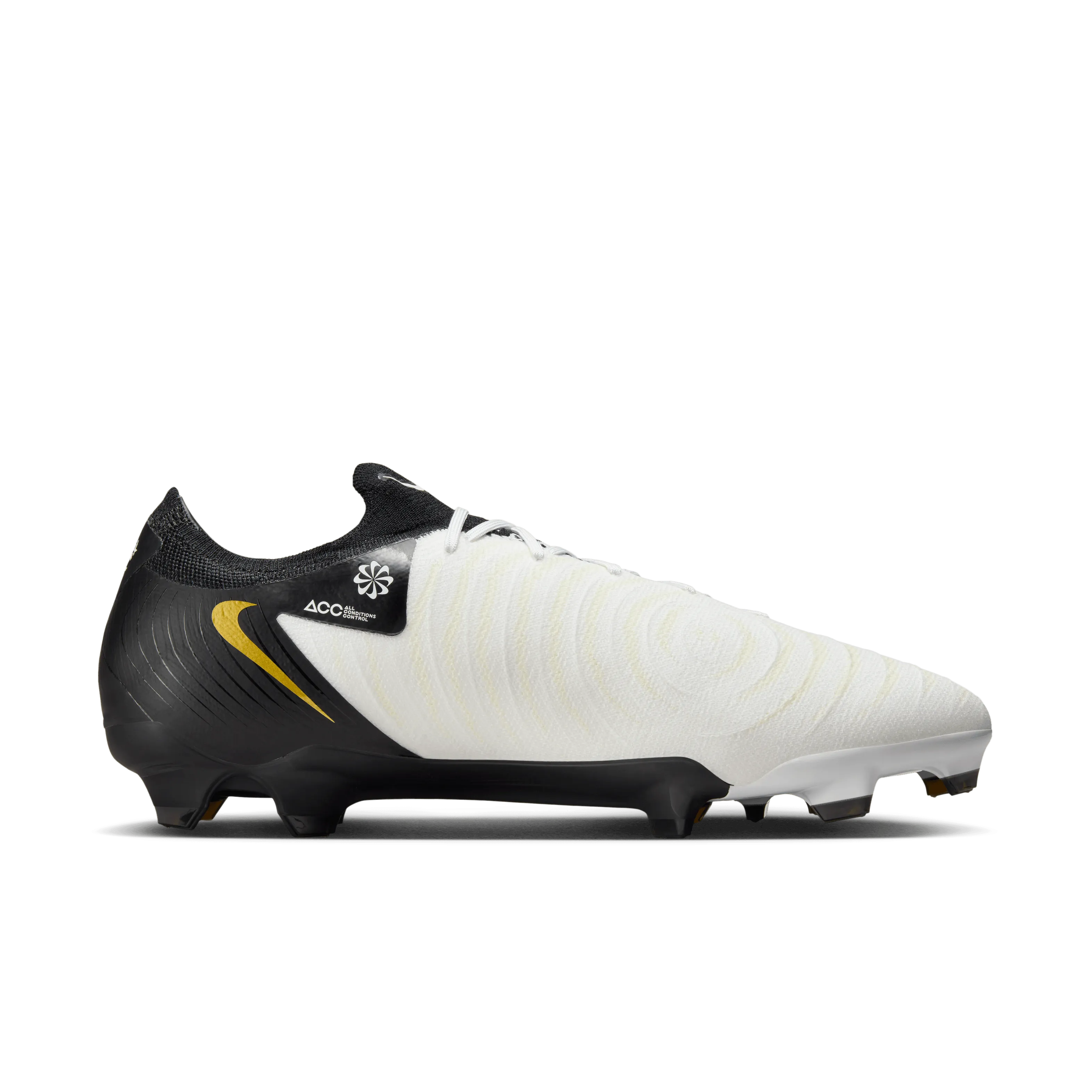 Nike Phantom GX 2 Pro FG-White/Black-Mtlc Gold Coin