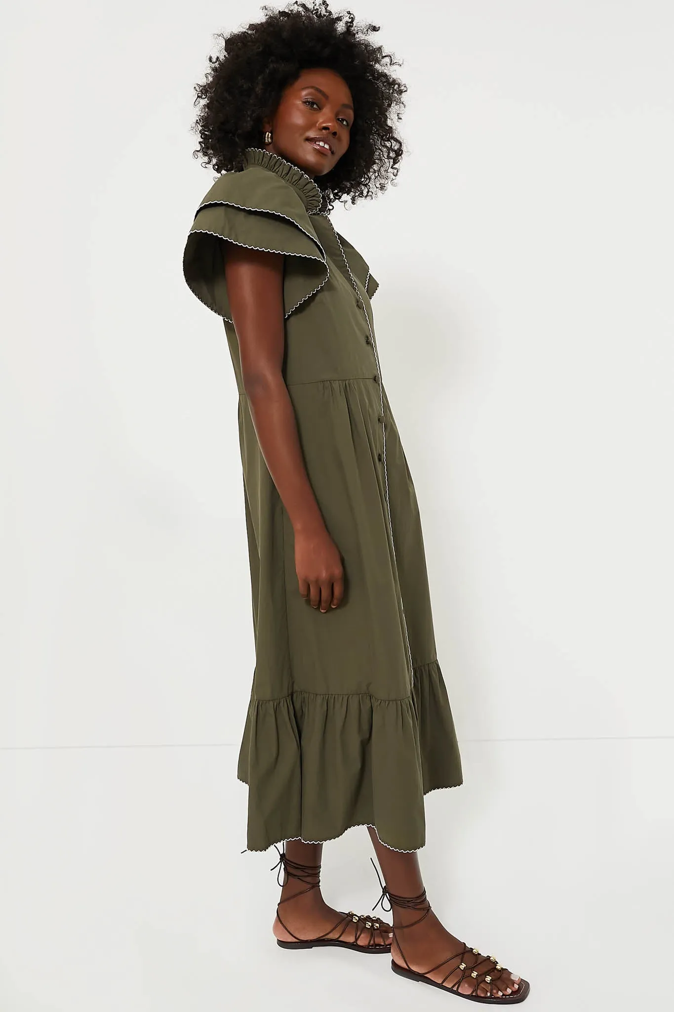 Olive Green Alice Dress