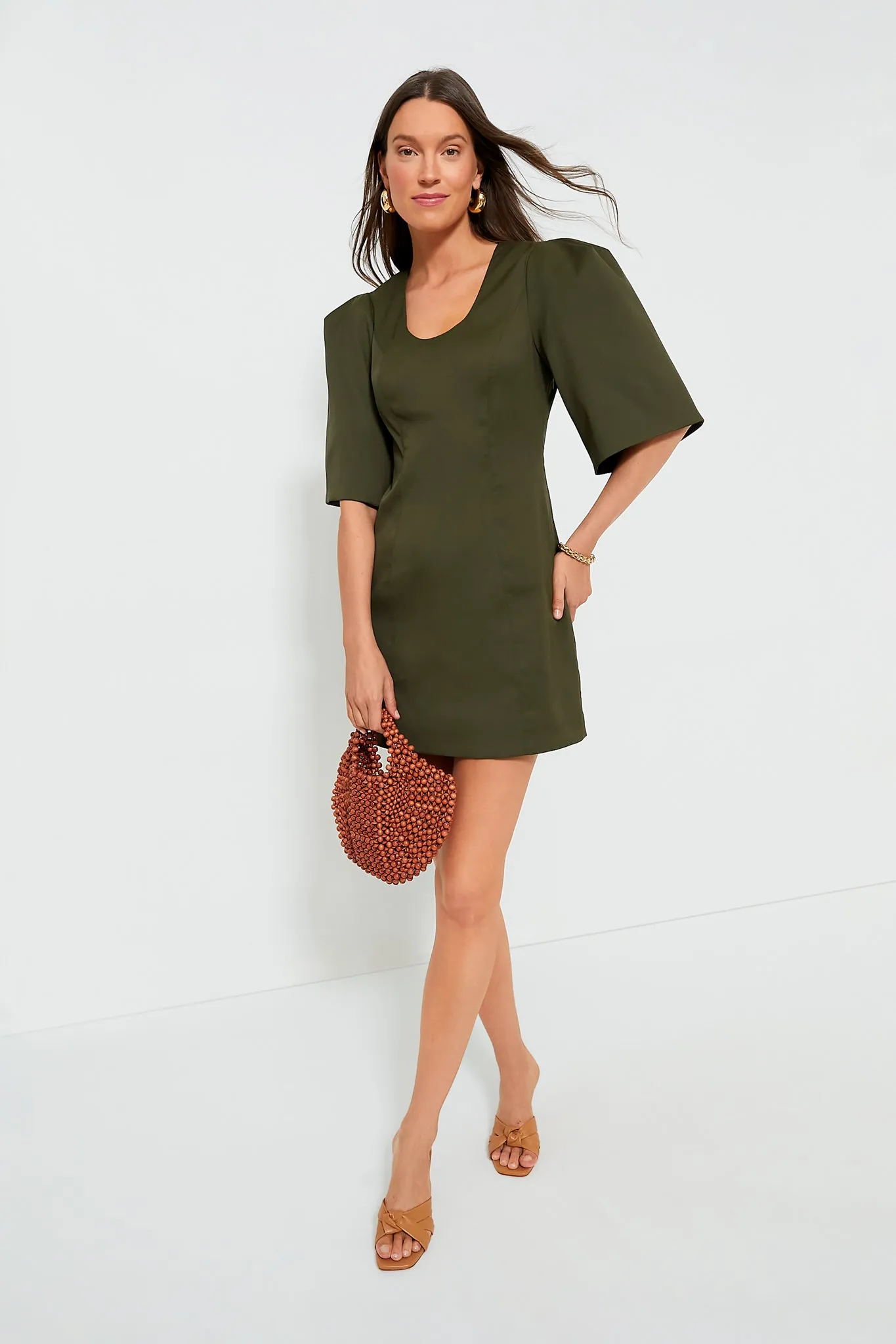 Olive Twill Ariella Dress