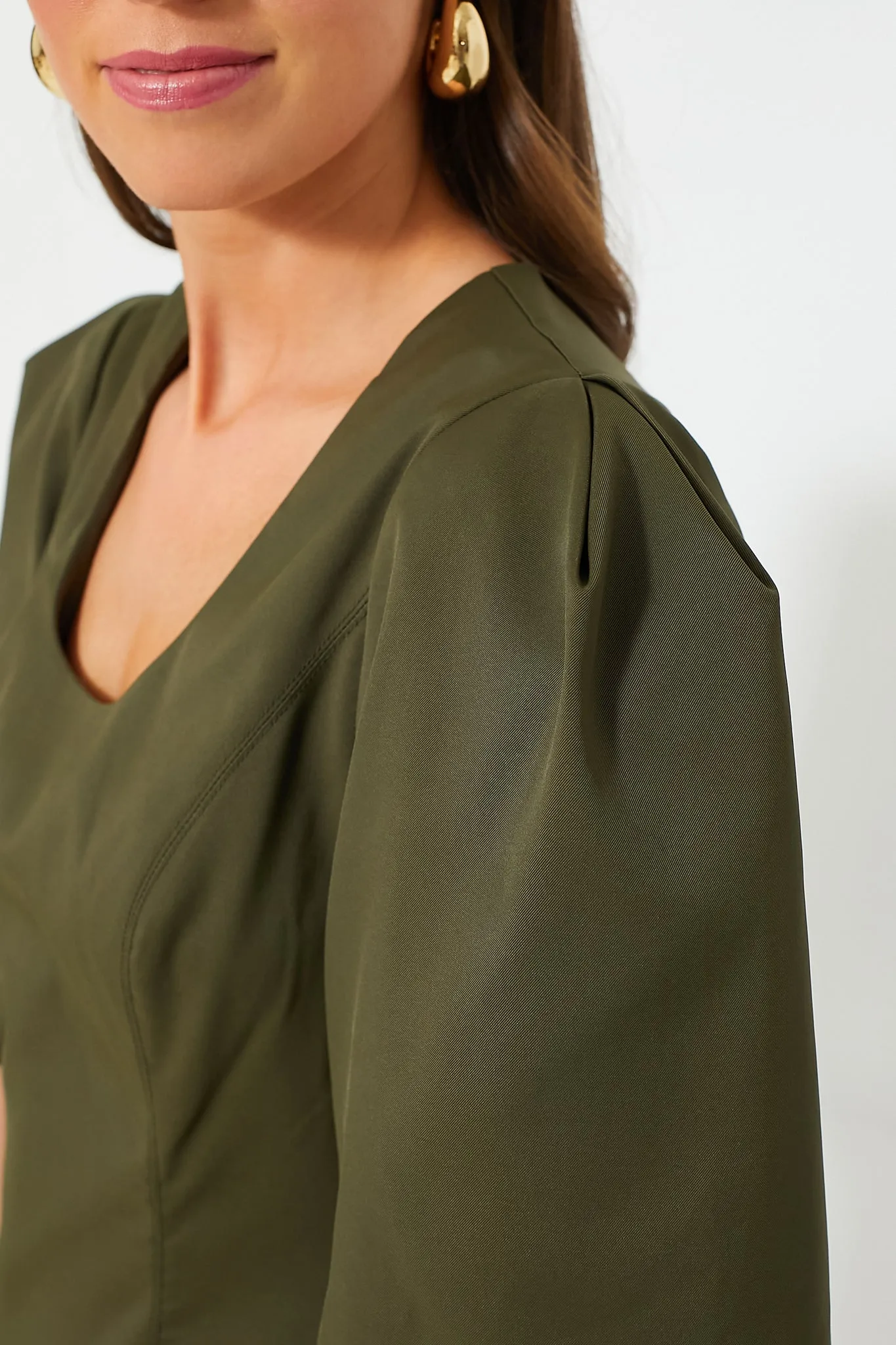 Olive Twill Ariella Dress