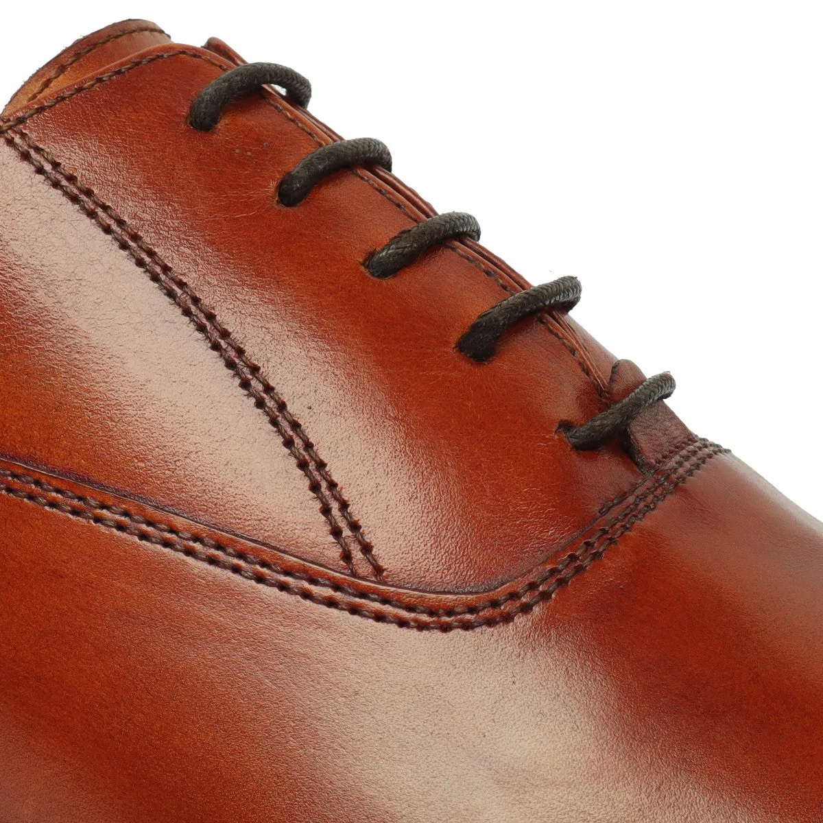 Orangish Cap Toe Leather Lace-Up Shoe