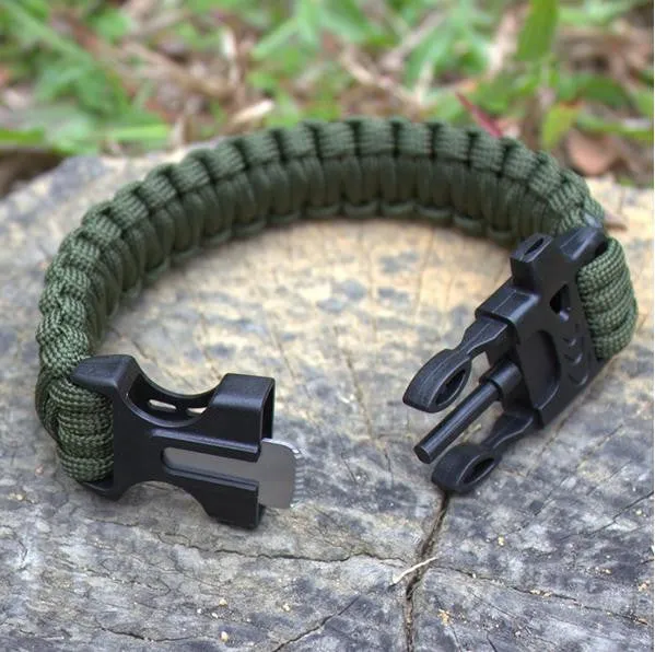 Outdoor Camping Hiking Survival Bracelet Kits Paracord Wristbands