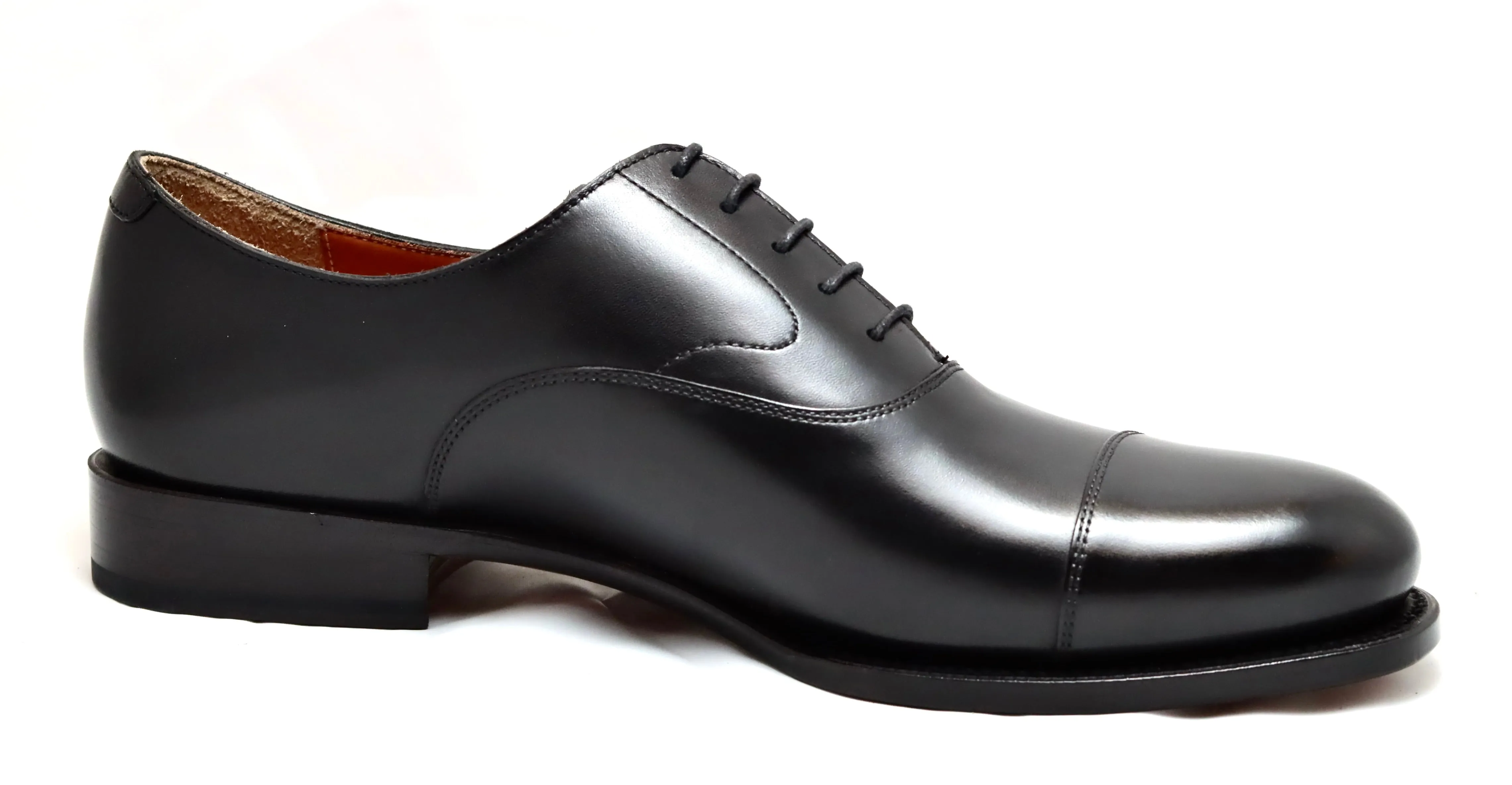 Oxford toecap |  Black  | Calf | wide fit