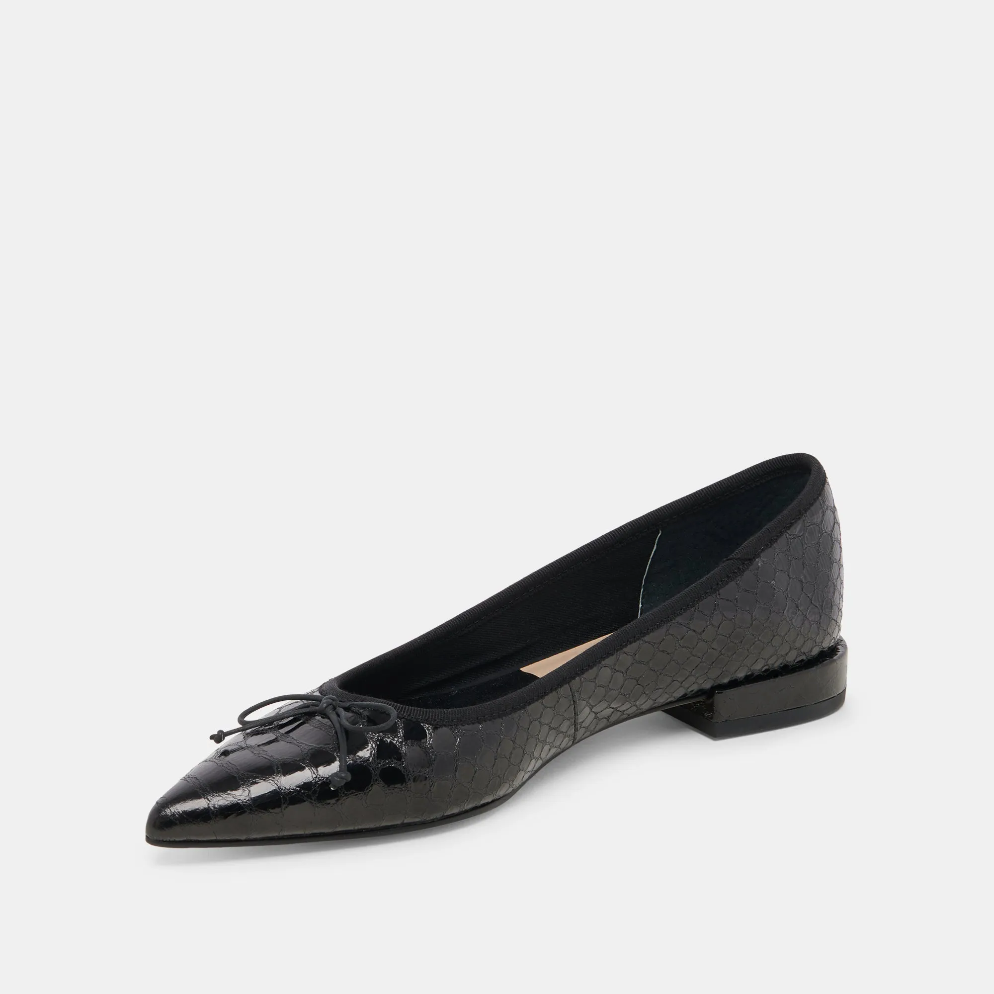 PALANI BALLET FLATS MIDNIGHT SNAKE EMBOSSED