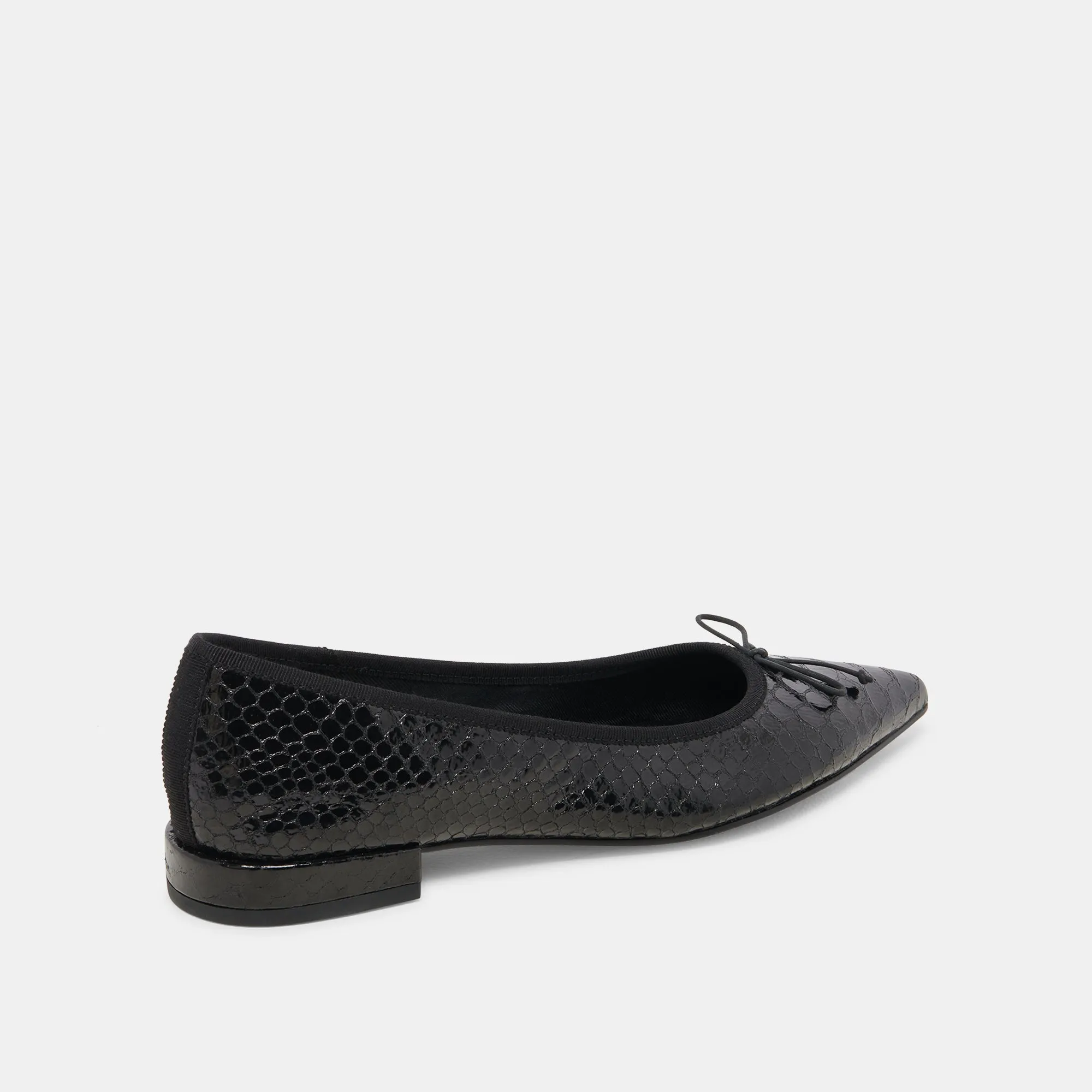 PALANI BALLET FLATS MIDNIGHT SNAKE EMBOSSED