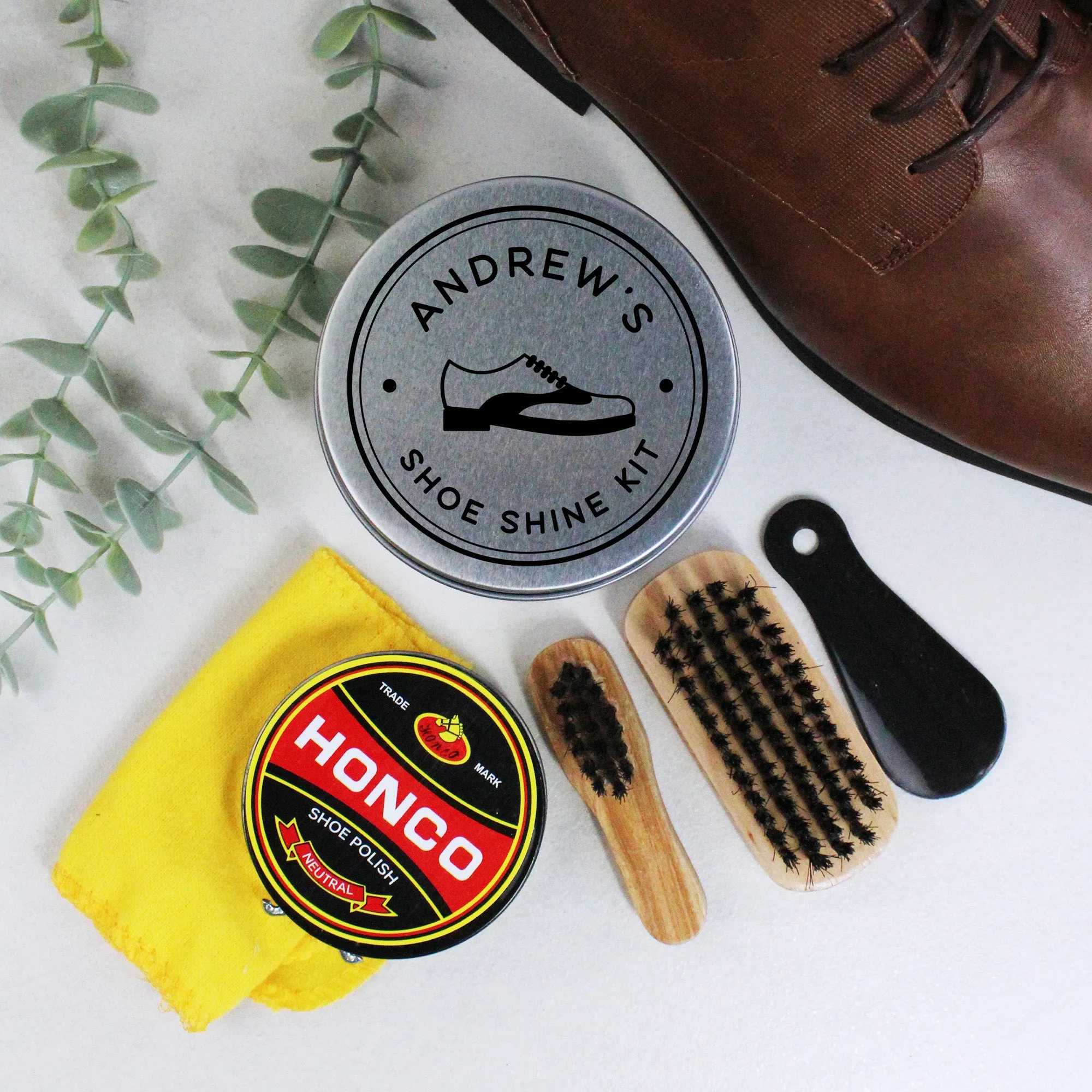 Personalised Dad’s Shoe / Boot Shine Kit in Tin Gift Box