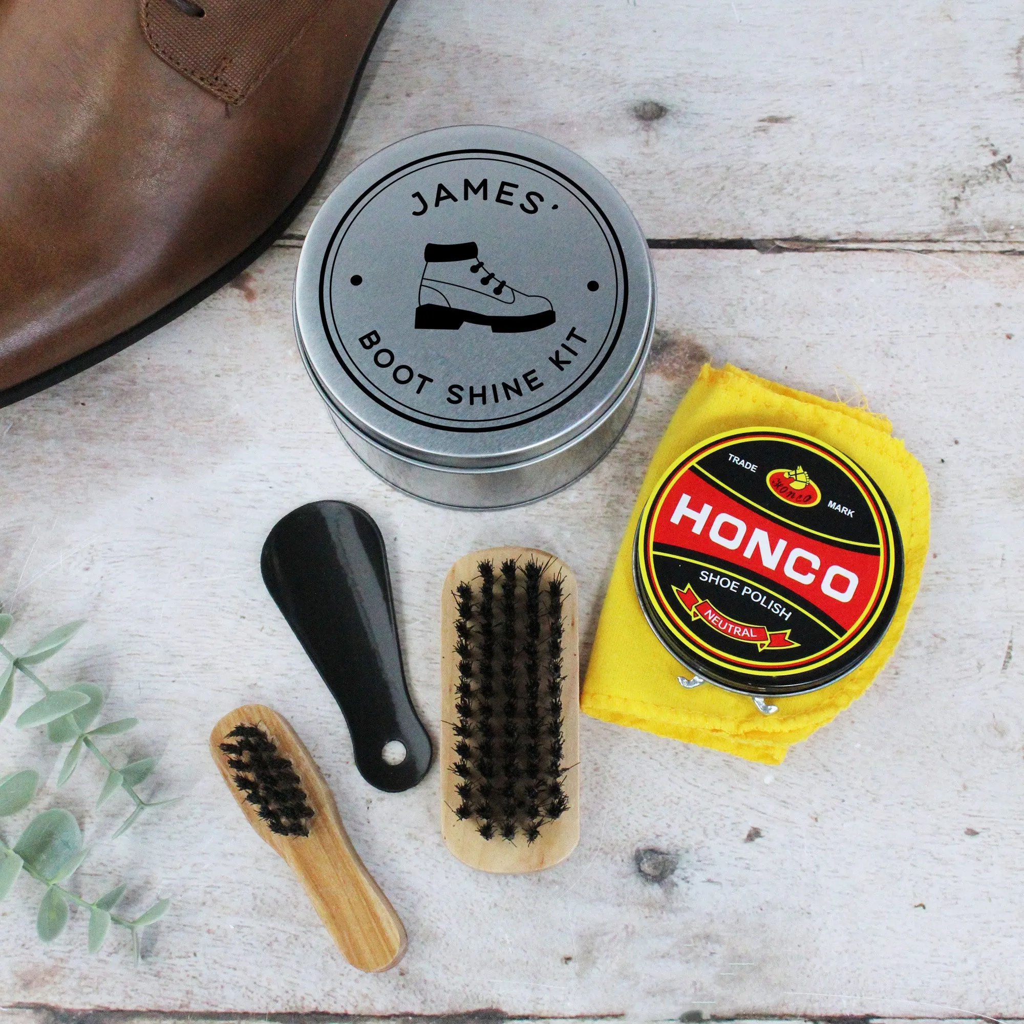 Personalised Dad’s Shoe / Boot Shine Kit in Tin Gift Box