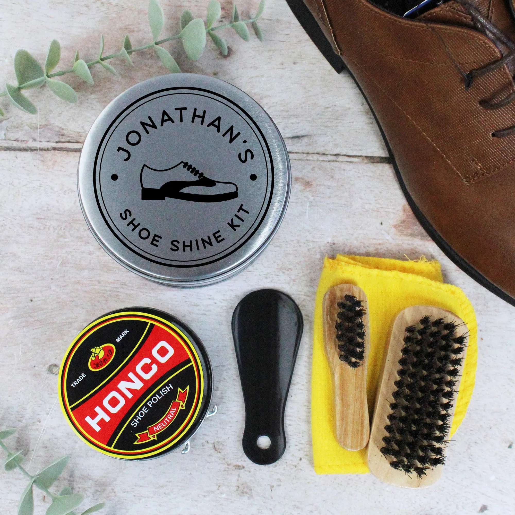 Personalised Dad’s Shoe / Boot Shine Kit in Tin Gift Box