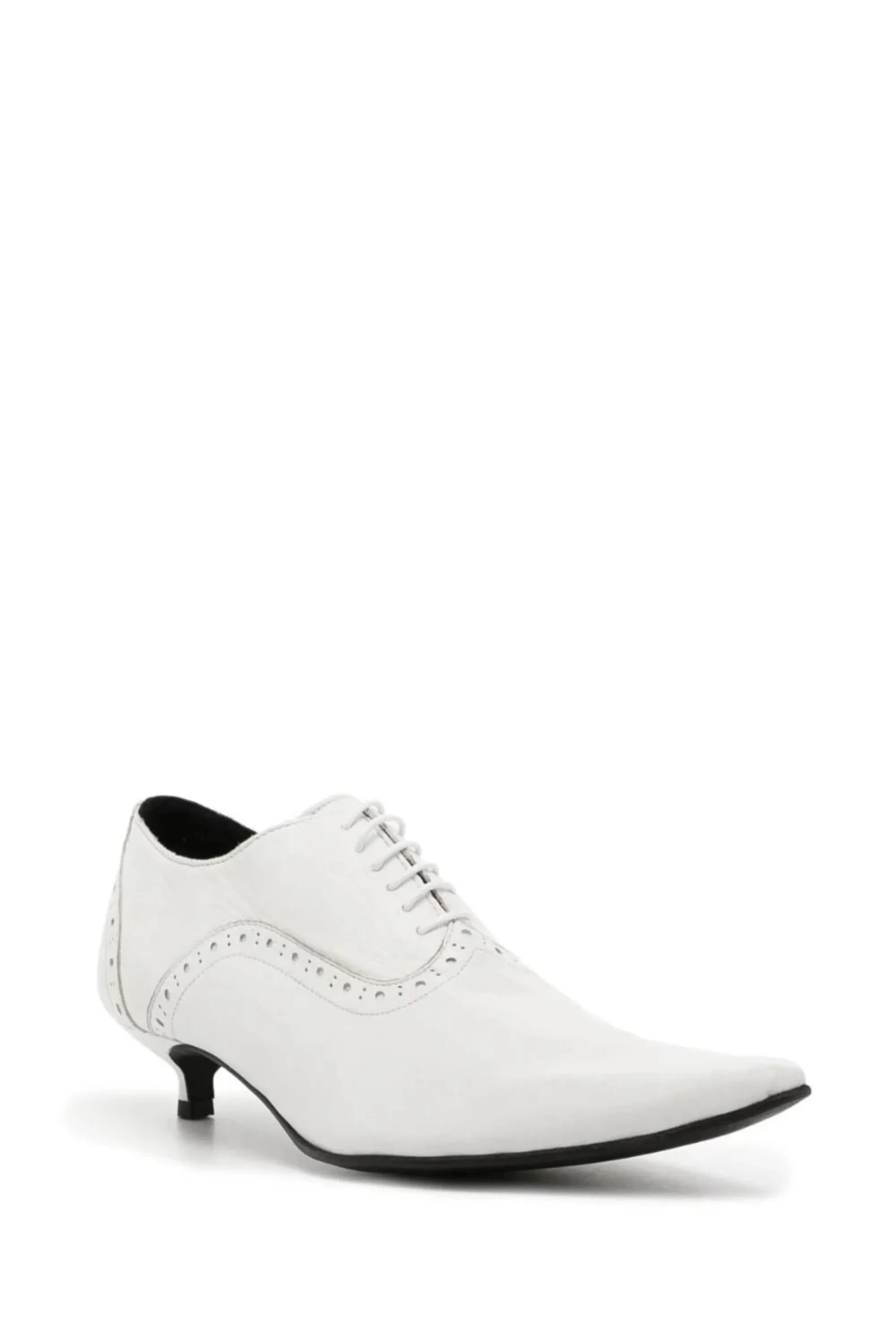 Pointed Oxford Shoes With Heel