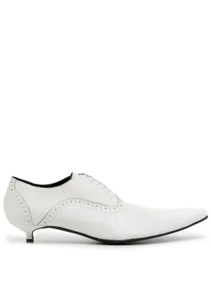 Pointed Oxford Shoes With Heel