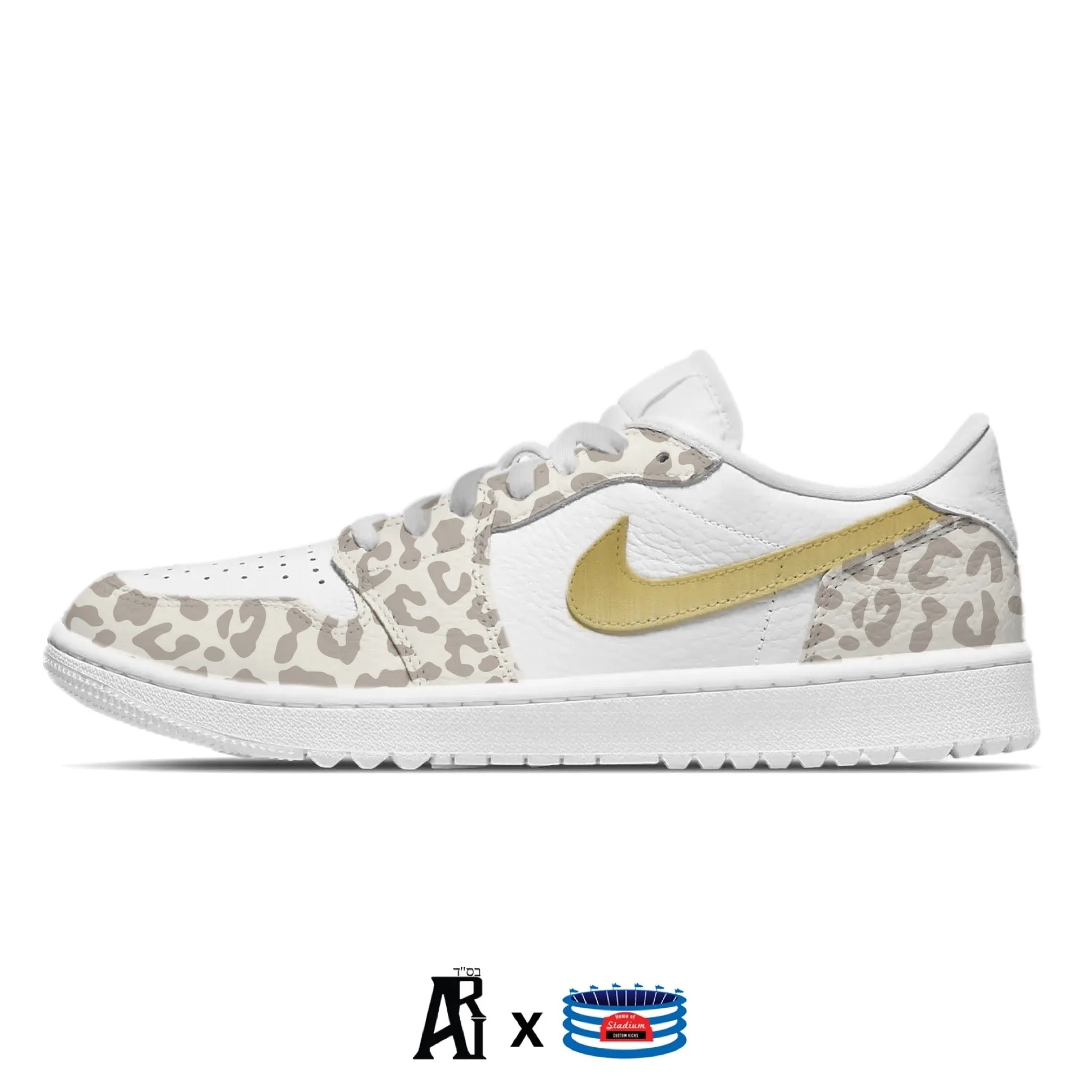 "Gold Jaguar" Jordan 1 Golf Shoes