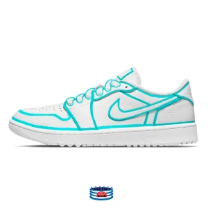 "Teal Lines" Jordan 1 Golf Shoes