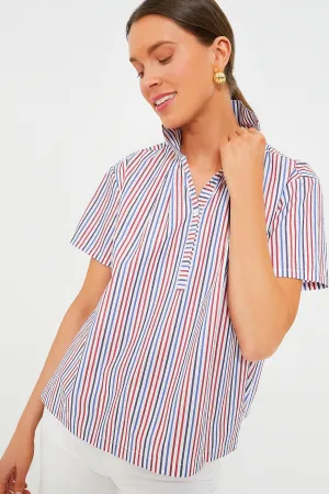 Red and Blue Stripe Finn Popover