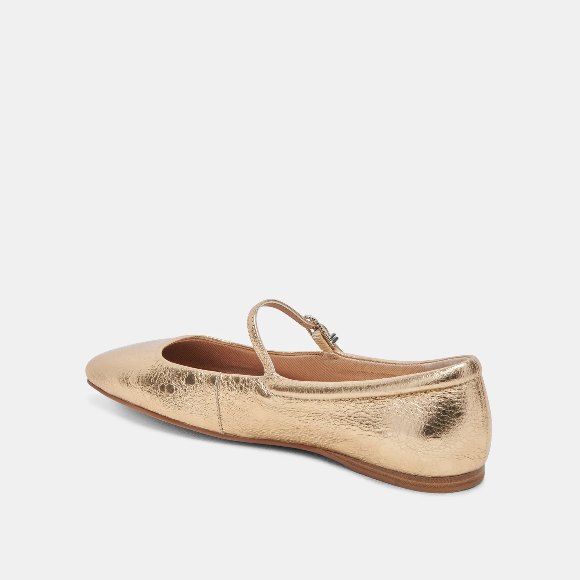 REYES BALLET FLATS GOLD DISTRESSED LEATHER