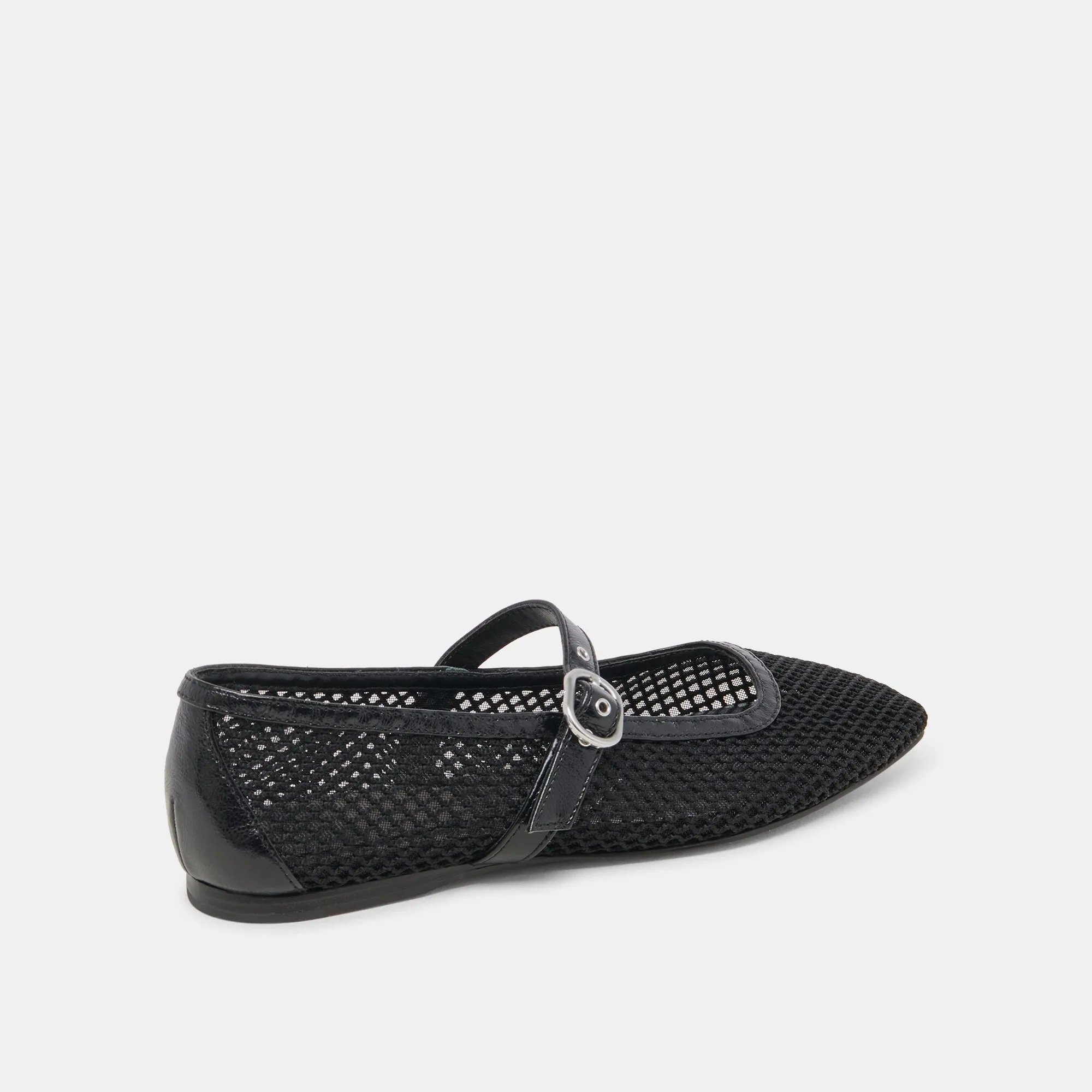 RODNI MESH BALLET FLATS BLACK WOVEN MESH