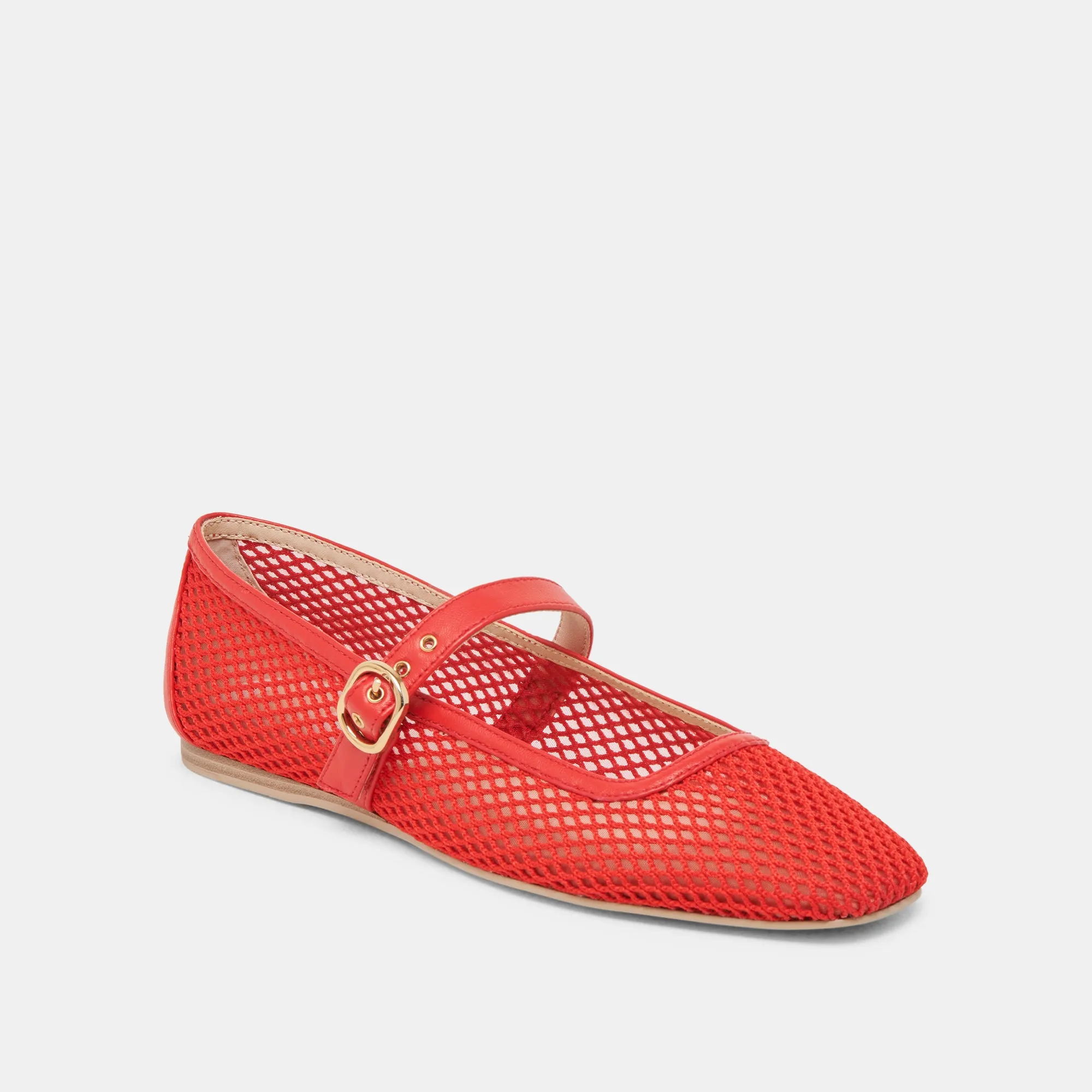 RODNI MESH BALLET FLATS CHILI WOVEN MESH