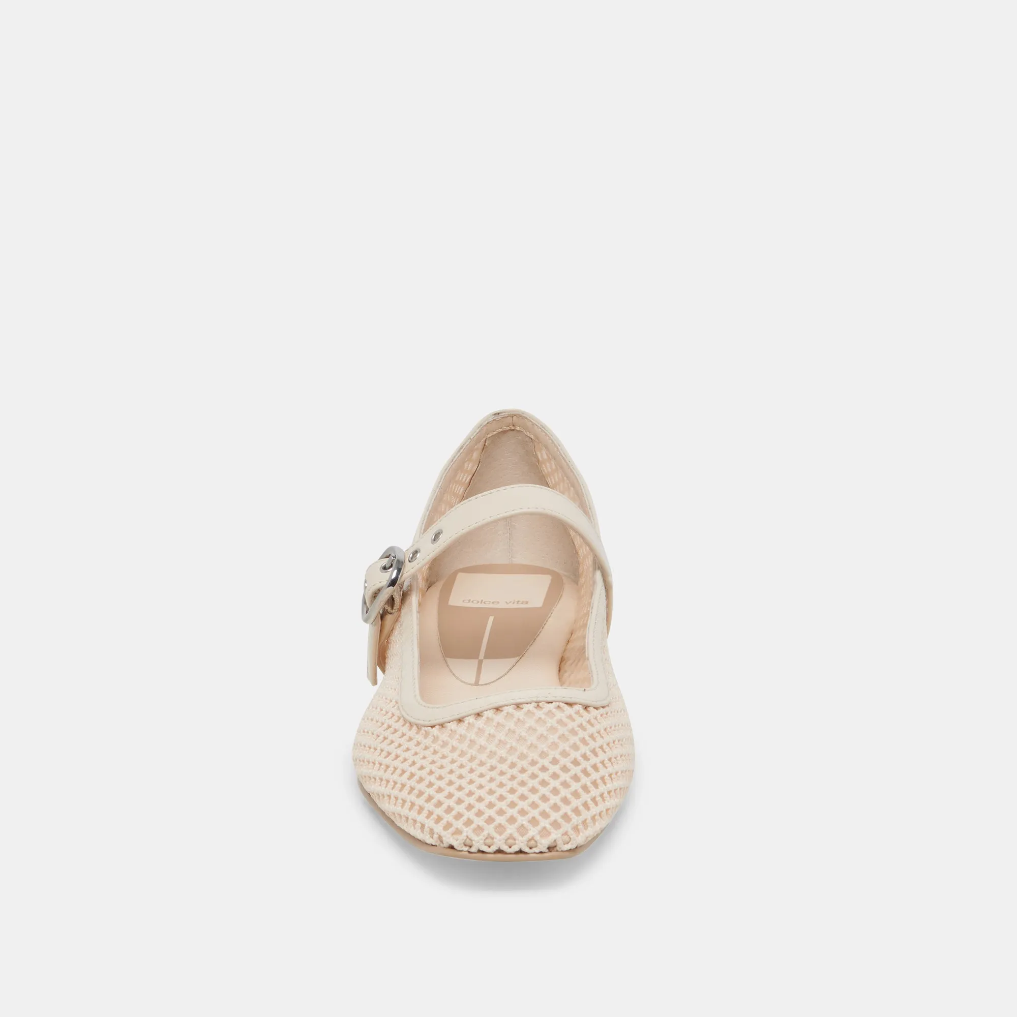 RODNI MESH BALLET FLATS CREME WOVEN MESH