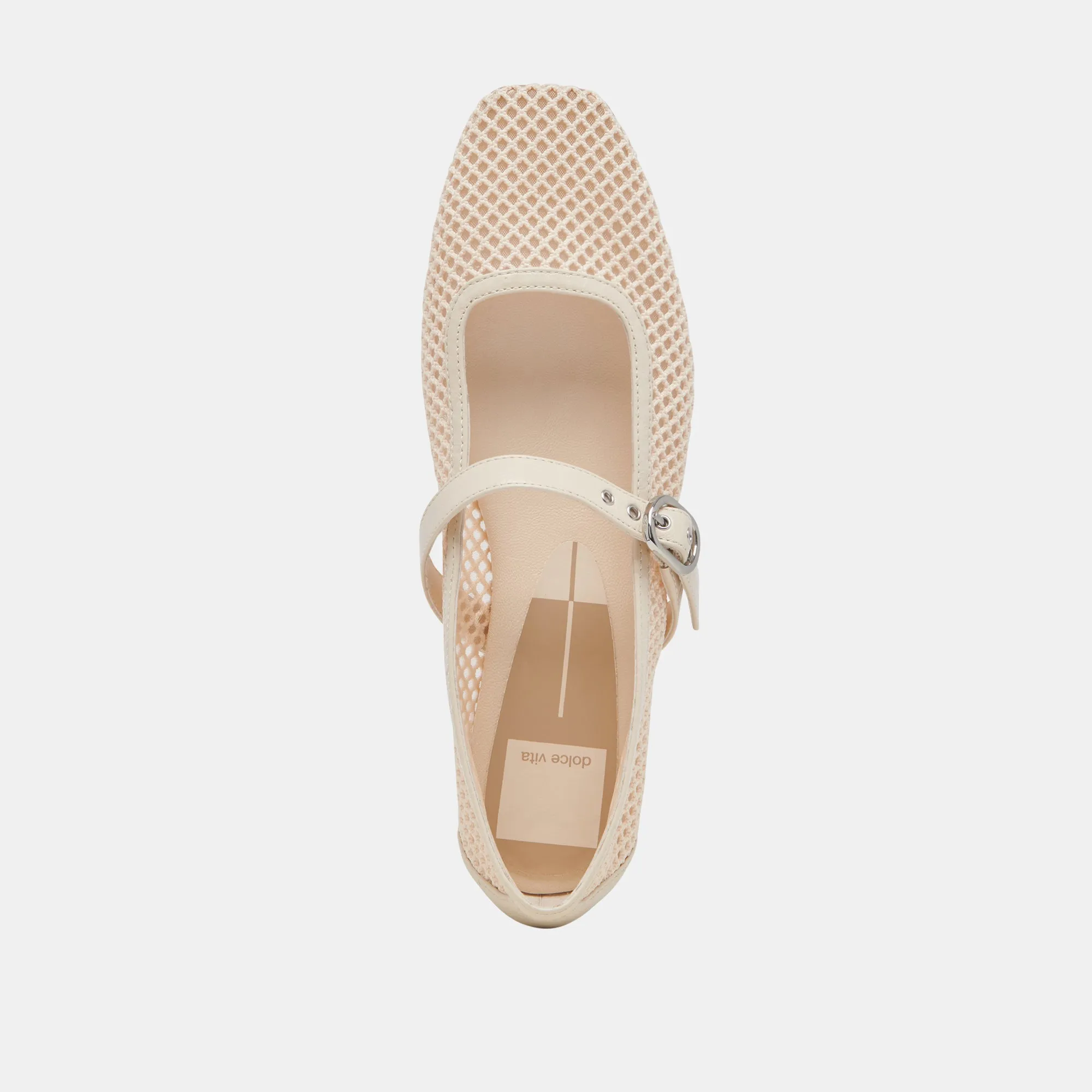 RODNI MESH BALLET FLATS CREME WOVEN MESH