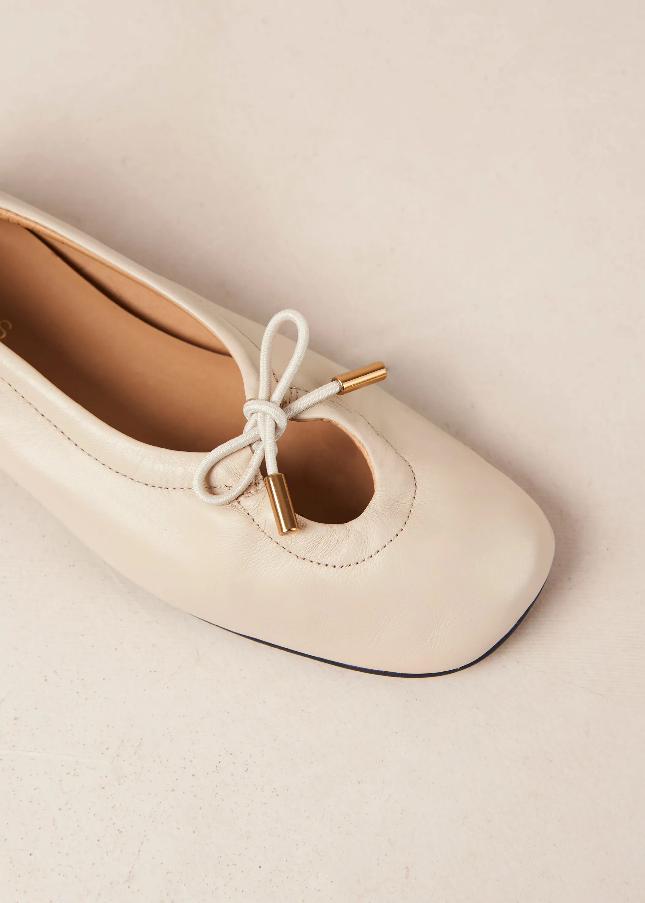 Rosalind Leather Ballet Flats - Cream