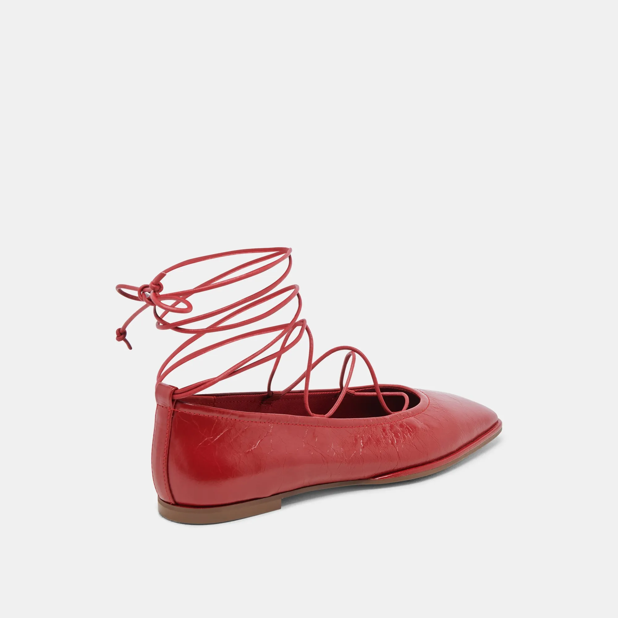 RYDER BALLET FLATS RED CRINKLE PATENT