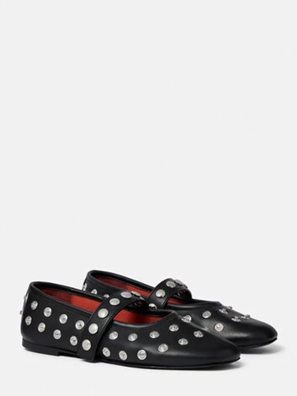 Ryder Popper-Studded Ballet Flats (Black)