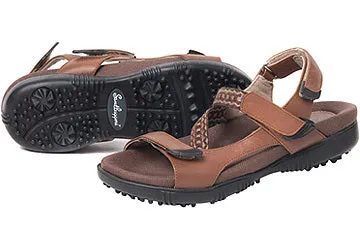 Sandbaggers: Women's Golf Sandals - Tango Teak