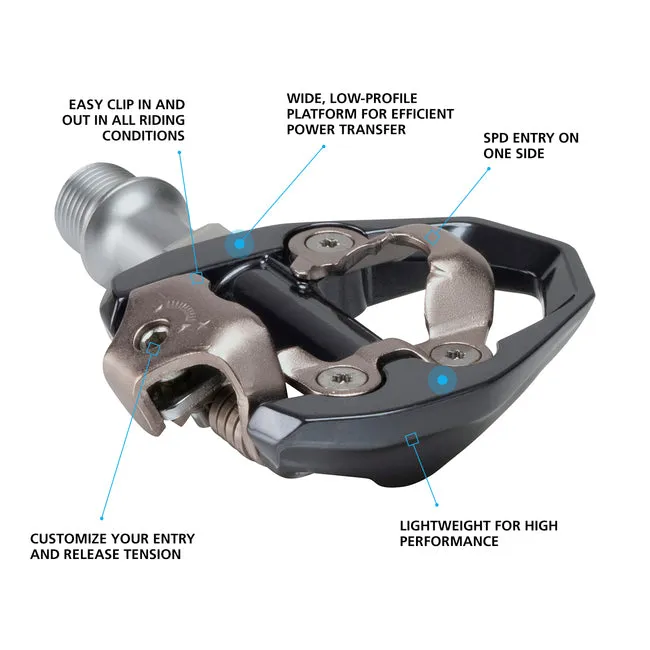 SHIMANO PD-ES600 SPD Clipless Road Pedals Single-Sided Entry