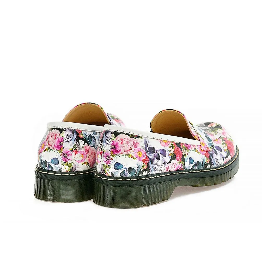 Skull and Flowers Oxford Shoes NMOX101