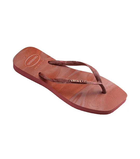 Slim Square Trendy Flip Flops Pau Brasil