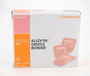 Smith & Nephew 66800270 Allevyn Gentle Border Gel Adhesive Hydrocellular Foam Dressing With Border 10cm x 10cm