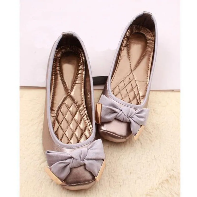 Spring Autumn Soft Leather Flats for Women Sweet Flat Heel Fashion Women's Flats Office Laides Brand Shoes Woman Plus Size 41