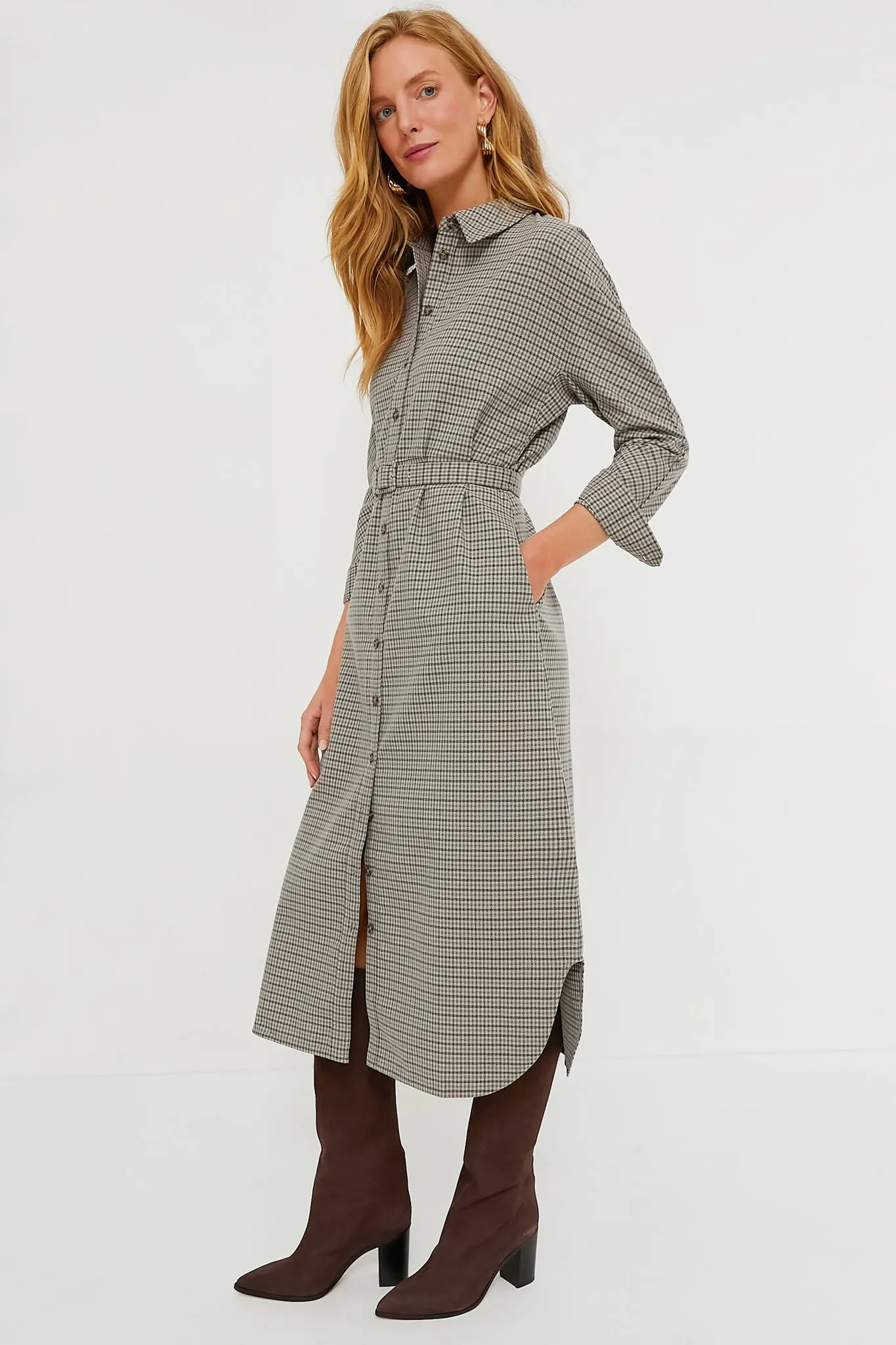 Sycamore Check Belted Vera Dress