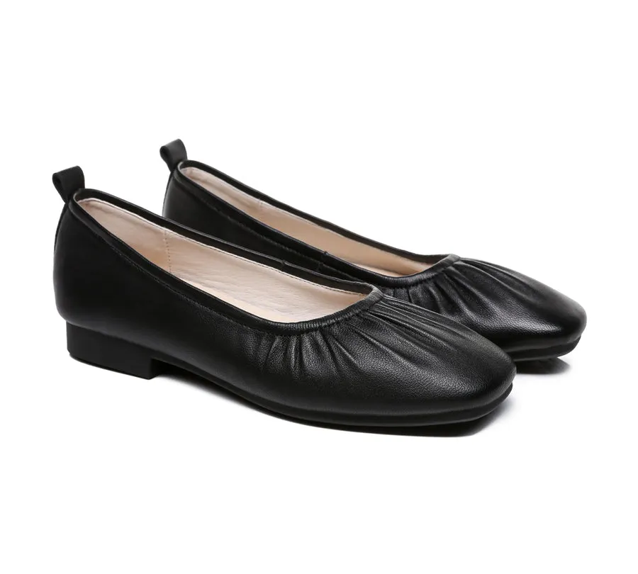 TARRAMARRA Square Toe Leather Ballet Flats Women Devora