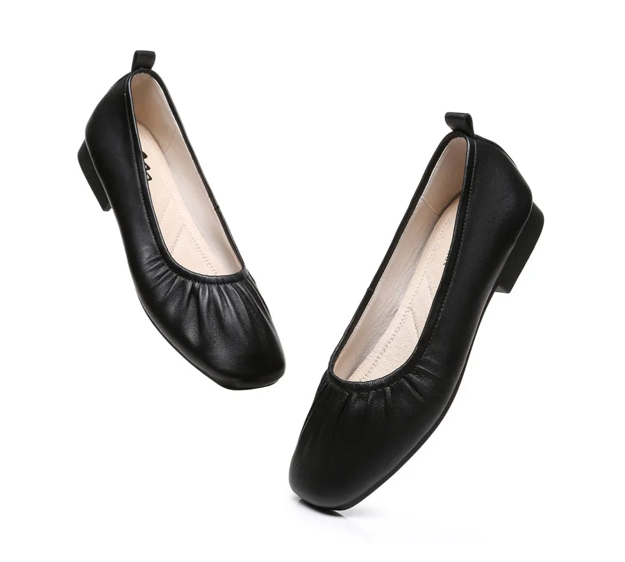 TARRAMARRA Square Toe Leather Ballet Flats Women Devora