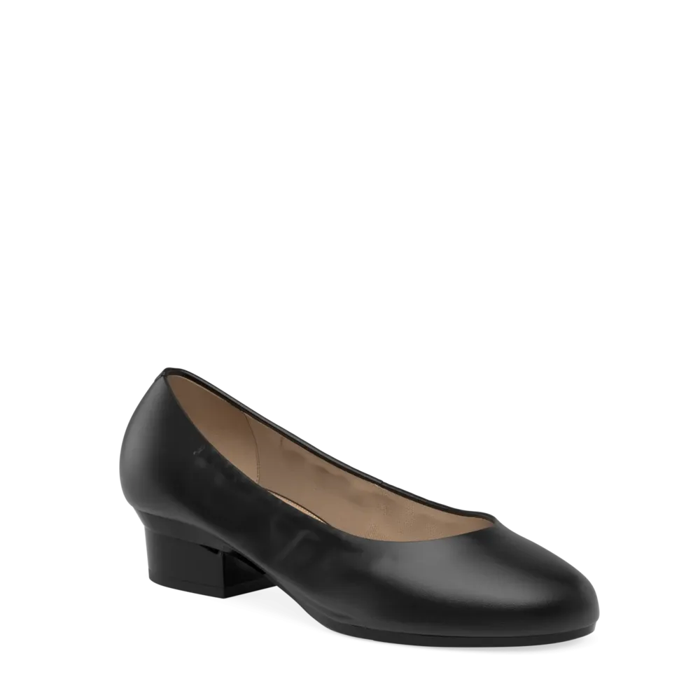 The Ballet Pump - Coal Stretch Leather 4 Stiletto