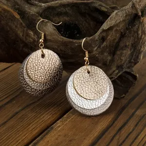 Three Layer Round Dangle Earrings