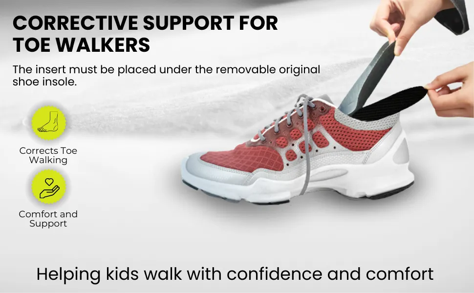 TippyToe Kids Carbon Fiber Insoles for Toe Walking, Tippy Toe Walking, Idiopathic Toe Walking,Toddlers and Big Kids