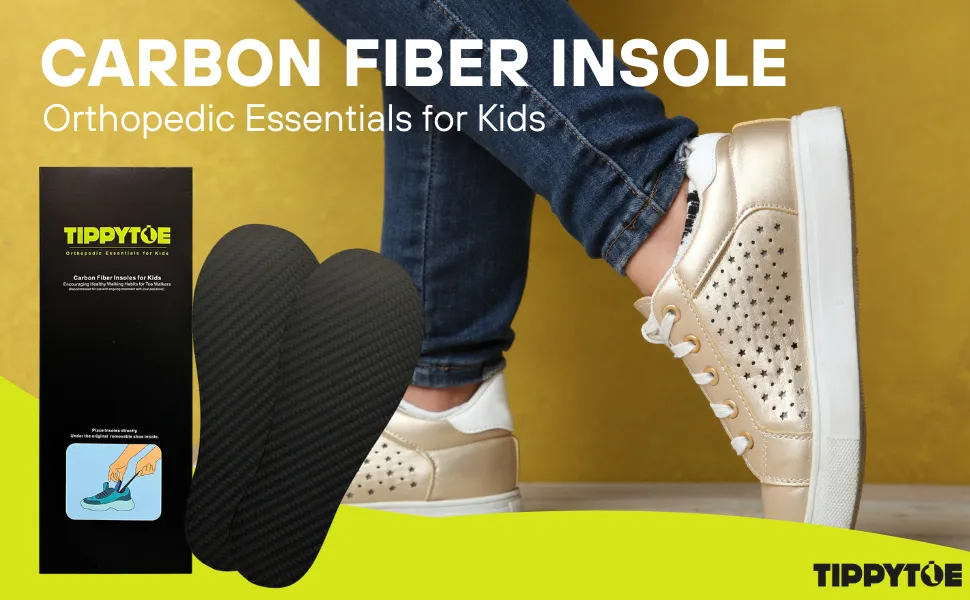 TippyToe Kids Carbon Fiber Insoles for Toe Walking, Tippy Toe Walking, Idiopathic Toe Walking,Toddlers and Big Kids