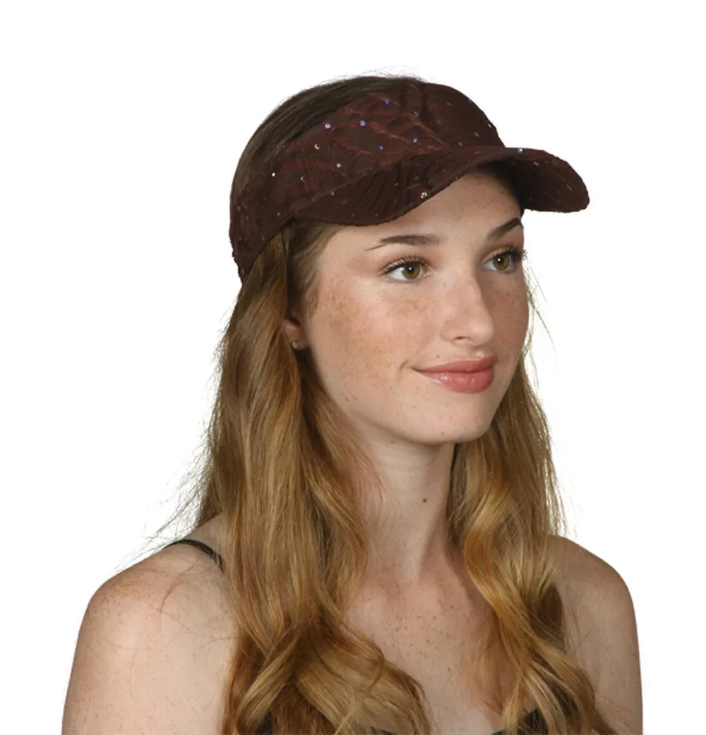 TopHeadwear Glitter Sequin Visor Hat