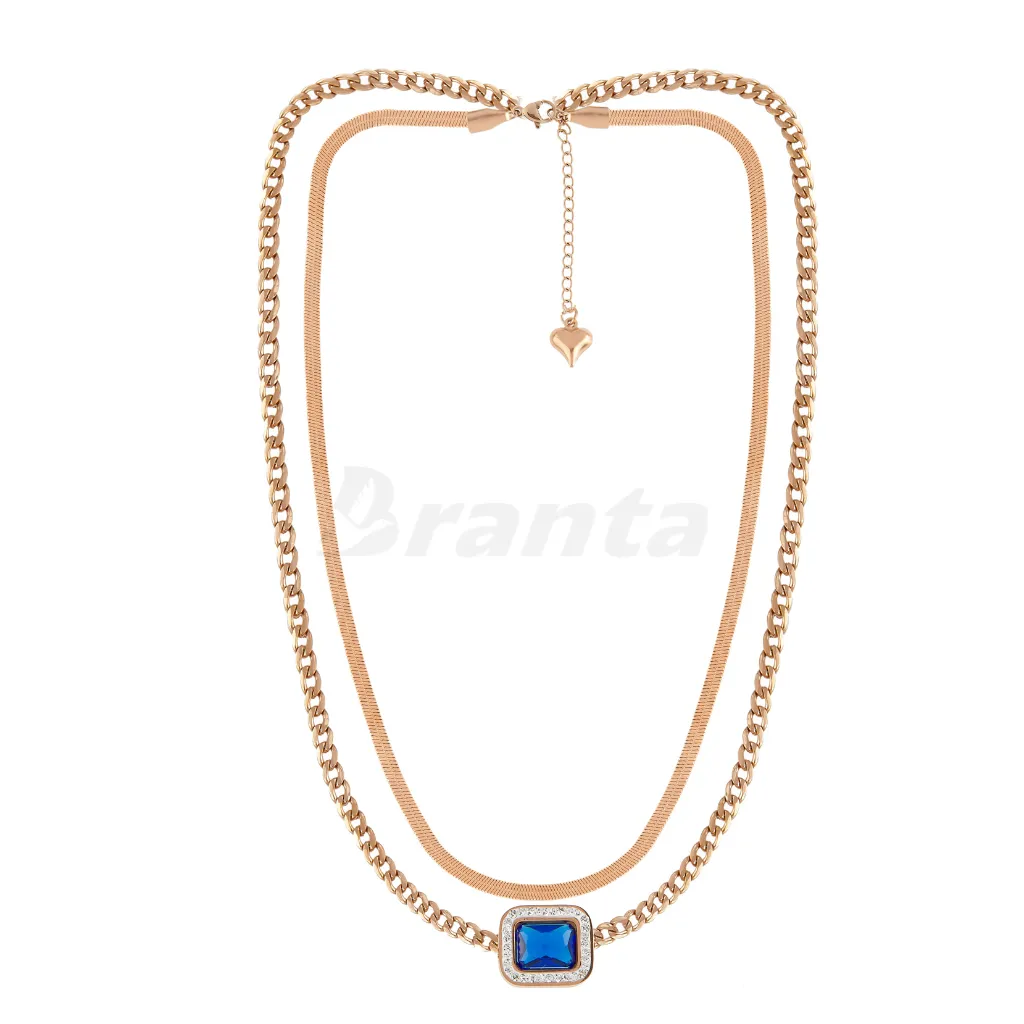 Trendy Blue Diamond Layered Necklace