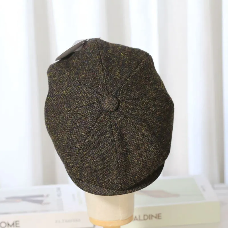 Trendy Vintage Tweed Wool Newsboy Hat