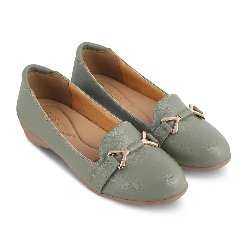 tresmode 240-YORKY-2 Green Women Flat Ballerina EU/37 UK/4