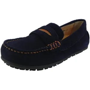 Umi Boy's David Leather Slip On Oxford Loafer Shoes Navy